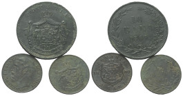 Europa - Lots.


Rumänien.
Karl I. als Fürst (1866 - 1881).

Lot (3 Stück, Kupfer): 2 Bani 1867 Heaton bzw. 1880 und 10 Bani 1867 Watt & co.

...