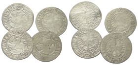 Europa - Lots.


Gebiete in Verbindung mit Polen - Litauen.
Sigismund I. Stary (1506 - 1544).

Lot (4 Stück, Silber): 1/2 Groschen, 1509 (2x) un...