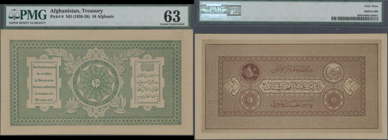Afghanistan: 10 Afghanis ND(1926-28) P. 8 in condition: 63 Choice UNC.