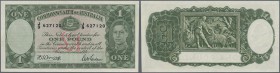 Australia: 1 Pound ND(1938-52) P. 26b, 3 very light and hard to see bends in paper, no holes, crisp original paper and bright colors, condition: XF+ t...