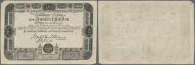 Austria: 100 Gulden 1811 issued note (not Formular) P. A49a, highly rare banknote, center fold and handling in paper, no holes or tears, minor split a...