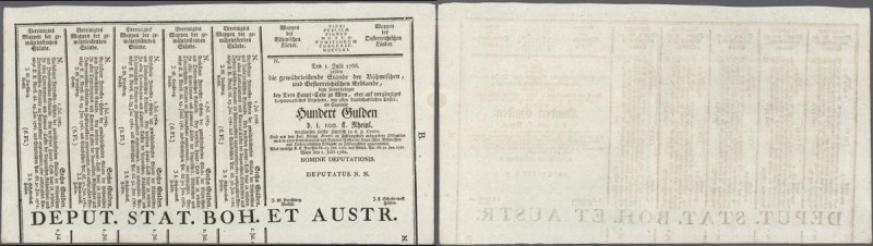 Austria: 100 Gulden 1761 Obligation Vienna, PR W4b), complete sheet in condition...