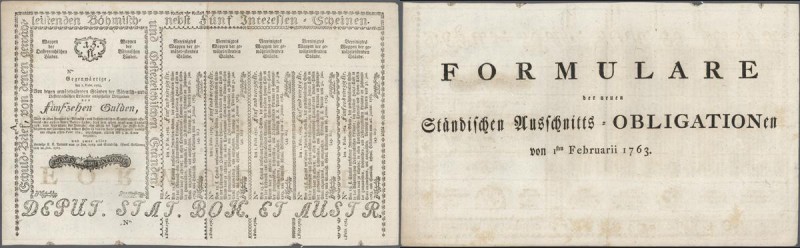 Austria: 15 Gulden 1763 Obligation Vienna, PR W6), complete sheet in condition: ...