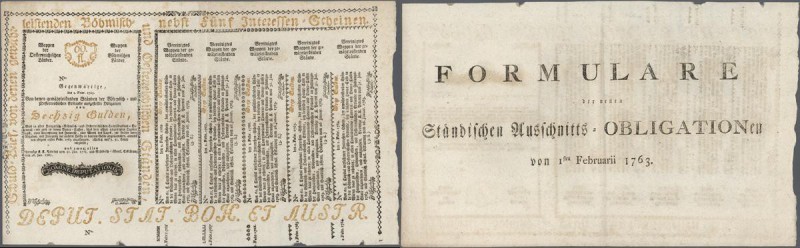 Austria: 60 Gulden 1763 Obligation Vienna, PR W8), complete sheet in condition: ...