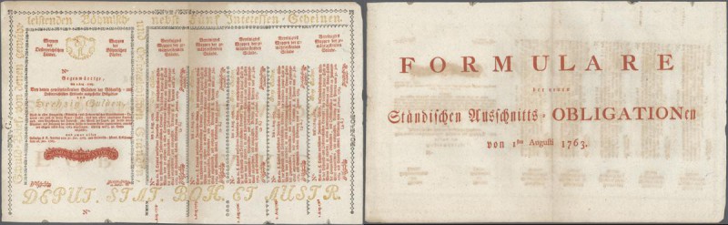 Austria: 60 Gulden 1763 Obligation Vienna, PR W12), complete sheet in condition:...