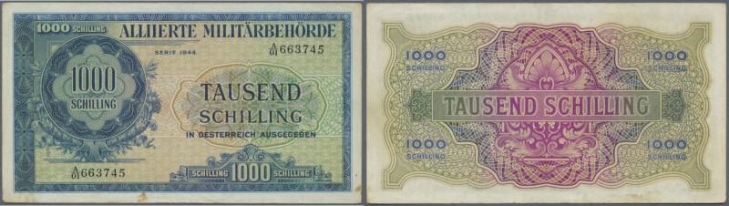 Austria: 100 Schillings 1944 P. 111, center fold, normal traces of use in paper,...