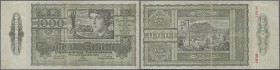 Austria: 1000 Schilling 1947 P. 125, used with stronger center and horizontal fold, minor border tears but no holes, still strongness in paper and ori...