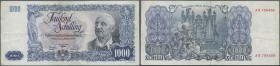 Austria: 1000 Schilling 1954 P. 135, used with some folds and light handling in paper, paper still with crispness and nice colors, no holes or tears, ...