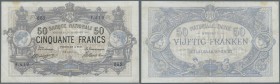 Belgium: 50 Francs 1905 P. 63f, highly rare note, center folded and various other lighter folds in paper, stain at upper left, 2 larger (4mm) and 2 sm...