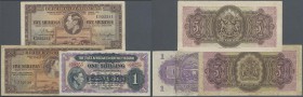 Bermuda: Set with 3 Banknotes Bermuda 5 Shillings 1937, 5 Shillings 1952 and East Africa1 Shilling 1943, P.8a, 18a, 27. Condition: F/F+ (3 pcs.)