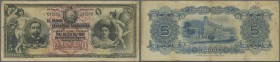 Bolivia: Banco Francisco Argandoña 5 Bolivianos 1907, P.S150, lightly stained paper with several folds and tiny tears at upper and lower margin. Condi...