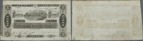 Brazil: 20 Mil Reis ND(1856) P. S246, creases in paper, tear at lower right fixed with small part of tape, no holes, paper crisp and with original col...
