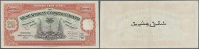 British West Africa: 20 Shillings 1947 P. 8b, center fold, crisp original paper, no holes or tears, condition: XF.