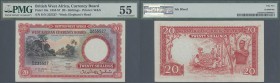 British West Africa: 10 Shillings 1954 P. 10a in condition: PMG graded 55 aUNC.