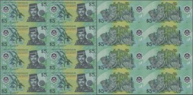 Brunei: uncut sheet of 8 pcs 5 Dollars 2006 P. in condition: UNC. (8 pcs uncut)