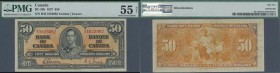 Canada: 50 Dollars 1937 P. 63b, condition: PMG graded 55 aUNC NET