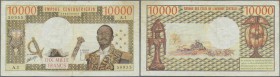 Central African Republic: 10.000 Francs ND Bokassa P. 9, used with folds and creases, no holes or tears, still strongness in paper and nice colors, co...