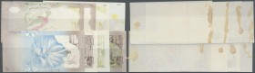 Ceylon: rare set of 8 progressive Proofs for P. 86p 20 Rupees ND, mostly with mounting traces and paper residuals on back, in condition: XF to aUNC. (...