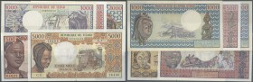 Chad: Republique Du Tchad, set with 5 Banknotes comprising 500 Francs 1970's P.2a in UNC, 1000 Francs 1970's P.3a in VF, 5000 Francs 1970's P.5b in F,...