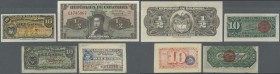 Colombia: set of 4 notes containing 2x 10 Centavos 1900 P. 262, 263, 10 Centavos 1893 P. 221 and 1/2 Peso 1953 P. 345B in condition: XF (the 1/2 Peso ...