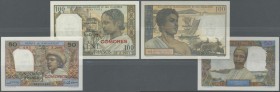 Comoros: set of 2 banknotes containing 50 and 100 Francs ND(1960-63), both in condition: UNC. (2 pcs)