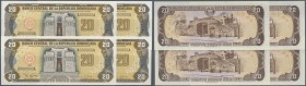 Dominican Republic: set of 4 notes 20 Pesos 1997 Specimen P. 154s, all with light paper clip dint at upper border, otherwise perfect, condition: aUNC+...