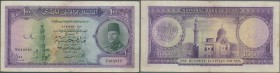 Egypt: 100 Pounds 1951 P. 27b, used with folds and creases, a small pen writing at left, pinholes, not washed or pressed, still pretty much strongness...