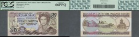 Falkland Islands: 20 Pounds 1984, P.15a in perfect UNC condition, PCGS graded 66 Gem New PPQ