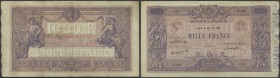 France: 1000 Francs June 30th 1891, P.67b (Fay 36-3) with signatures: Delmotte, d'Anfreville, Billotte, one of the earliest issues of this type great ...