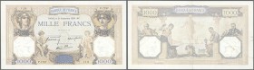 France: set of 2 notes 1000 Francs 1939 P. 90, both very crisp with original colors, light handling in paper and center bend, condition: VF+.