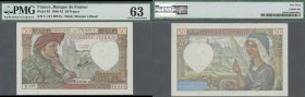 France: 50 Francs 1941, P.93, PMG graded 63 Choice Uncirculated