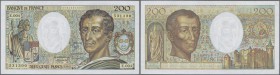 France: 200 Francs 1981 P. 155a, portrait Montesquieu, crisp original condition without pinholes: UNC.