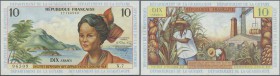 French Antilles: 10 Francs ND P. 8b, only a light center fold otherwise perfect, condition: XF+ to aUNC.