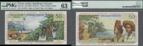 French Antilles: 50 Francs ND(1964), P.9b, PMG graded 63 Choice Uncirculated