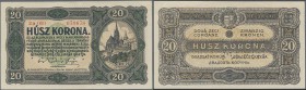 Hungary: 20 Korona 1920 Specimen, P.61s with perforation ”MINTA”, tiny dint at upper right corner and soft vertical bend at center. Condition: VF+