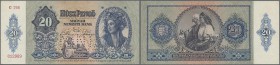 Hungary: 20 Pengö 1941 Specimen, P.109s with perforation ”MINTA” with vertical fold at center and some tiny spots. Condition: VF+