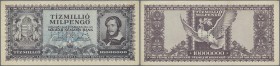 Hungary: 10 Million Milpengö 1946 Specimen, P.129s with perforation ”MINTA”, lightly toned paper with vertical fold at center and a few other creases....