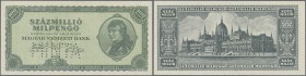 Hungary: 100 Million Milpengö 1946 Specimen, P.130s with perforation ”MINTA” in UNC condition