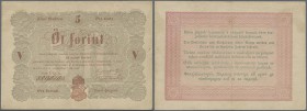Hungary: Pair of the 5 Forint 1848, P.S116b, both with some folds and creases and lightly toned paper. Condition: F+ (2 pcs.)