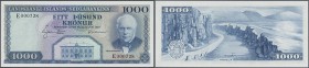 Iceland: 1000 Kronur 1957 P. 41a, rare condition for the early date note: UNC.