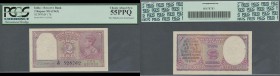 India: 2 Rupees ND(1943), P.17b with pinholes at left as usually, PCGS graded 55 Choice About New PPQ