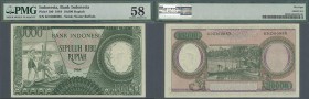 Indonesia: 10.000 Rupiah 1964 P. 100 in condition: PMG graded 58 Choice aUNC.
