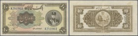 Iran: Bank Melli Iran 10 Rials SH1311 (1932), P.19, vertically folded, some other creases in the paper and a few spots. Condition: F+