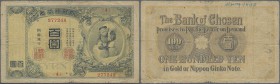 Japan: 100 Yen ND P. 16A, used with several folds and creases, minor center hole, writing at upper border on back, softness in paper, no repairs, stil...