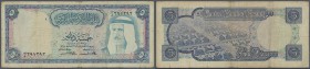 Kuwait: 5 Dinars L.1968 wit RADAR serial number, P.9 in about F/F-