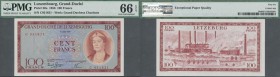 Luxembourg: 100 Francs 1956 P. 50a, condition: PMG graded 66 Gem UNC EPQ.