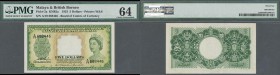 Malaya & British Borneo: 5 Dollars 1953 P. 2a, condition: 64 Choice UNC.