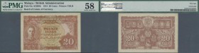Malaya: 20 Cents 1941 P. 9a in condition: PMG graded 58 Choice aUNC.