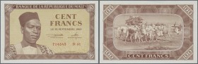 Mali: 100 Francs 1960 P. 2 in condition: aUNC.