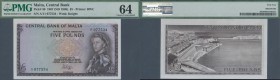 Malta: 5 Pounds ND(1968) P. 30 in condition: PMG graded 64 Choice UNC.